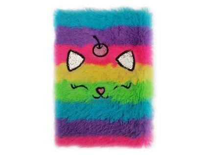 Zápisník A5 Rainbow cat, plyšový