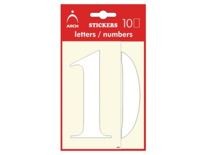 Samolepicí číslice 0-9, 10 cm, bílé