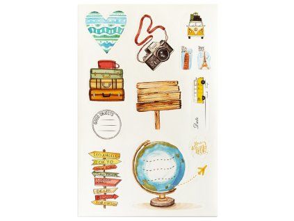 Samolepky Cestování, 4 archy, 48 ks