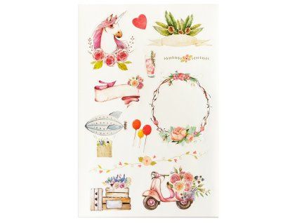 Samolepky Narozeniny, 4 archy, 48 ks