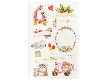 Samolepky Narozeniny, 4 archy, 48 ks