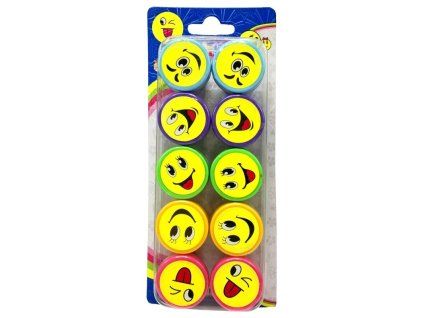 Sada dětských razítek: Smajlíci, 10 ks