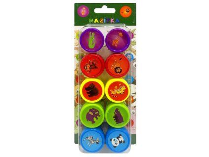 Sada dětských razítek: Zoo, 10 ks