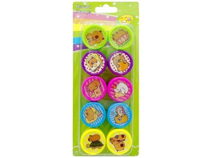 Sada dětských razítek: Kapybara, 10 ks