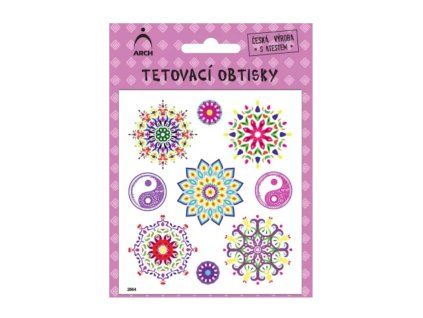 Dětské tetovací obtisky - barevné mandaly