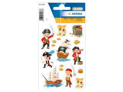 Samolepky dětské, plastické, Piráti, 1 arch