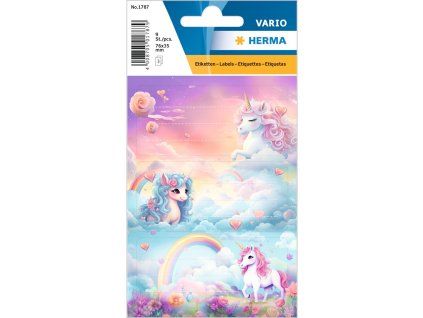 Samolepky dětské - jmenovky na sešit, Unicorn