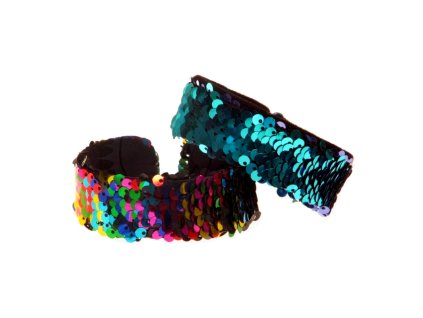 Náramek rolovací s flitry, mix barev