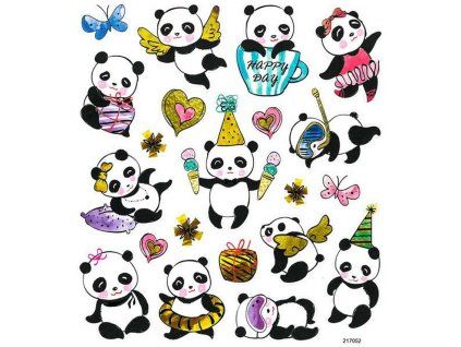Samolepky ozdobné Happy Panda, 21 ks