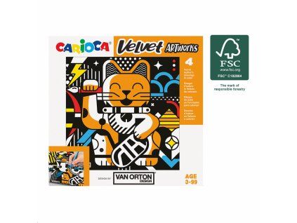 Sametové omalovánky Carioca VAN ORTON Art, 4 ks