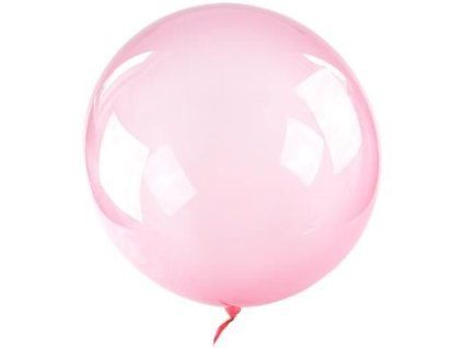 Balónek fóliový Bubble balloon, růžový, 50 cm