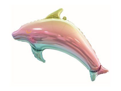 Balónek fóliový Duhový delfín, 90 cm