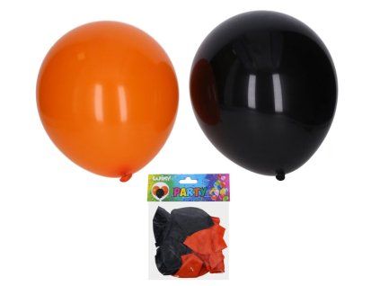 Balónek Halloween, oranžový/černý, 10 ks