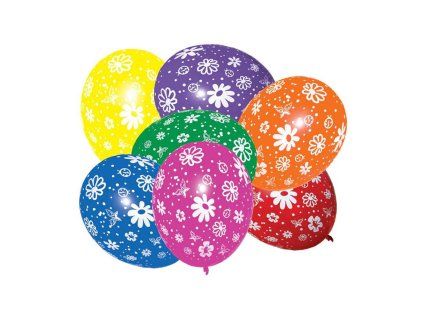 Balónky s motivem kytek, 7 ks