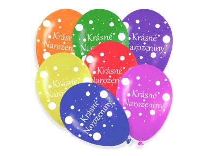 Balónky Krásné narozeniny, 7 ks