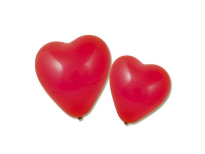 Balónky srdce červené, 10 ks