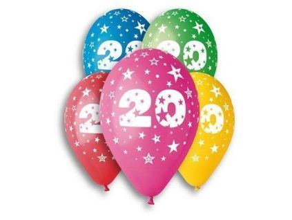 Balónky s číslem 20, 5 ks