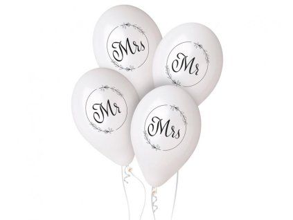 Balónky svatební Mr & Mrs, 4 ks