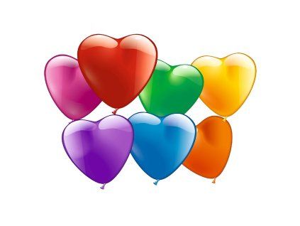 Balónky barevná srdce, 10 ks