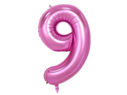 Balónek číslo 9, růžový, 40 cm