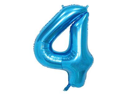 Balónek číslo 4, modrý, 40 cm