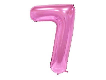 Balónek číslo 7, růžový, 40 cm