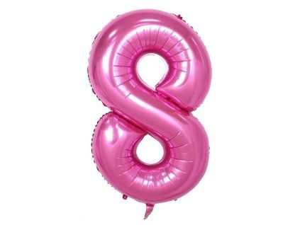 Balónek číslo 8, růžový, 40 cm