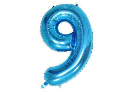 Balónek číslo 9, modrý, 40 cm