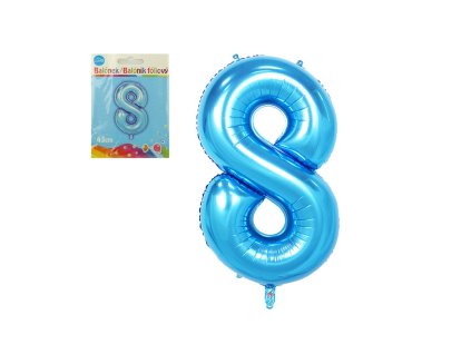 Balónek číslo 8, modrý, 40 cm