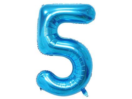 Balónek číslo 5, modrý, 40 cm
