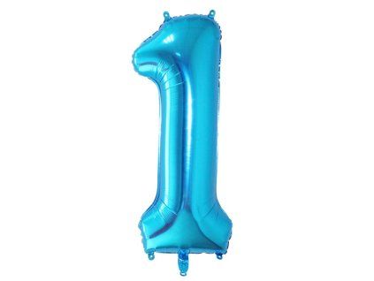 Balónek číslo 1, modrý, 40 cm