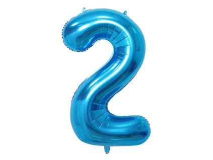 Balónek číslo 2, modrý, 40 cm