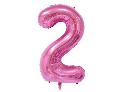 Balónek číslo 2, růžový, 40 cm