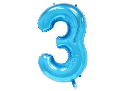 Balónek číslo 3, modrý, 40 cm