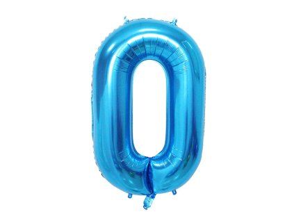 Balónek číslo 0, modrý, 40 cm
