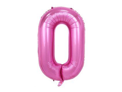 Balónek číslo 0, růžový, 40 cm