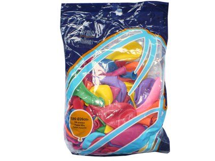 Balónky obyčejné, 100 ks, mix barev