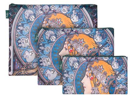 Set 3 taštiček Mucha Zodiac