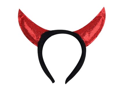 Čertovské rohy glitter, červené