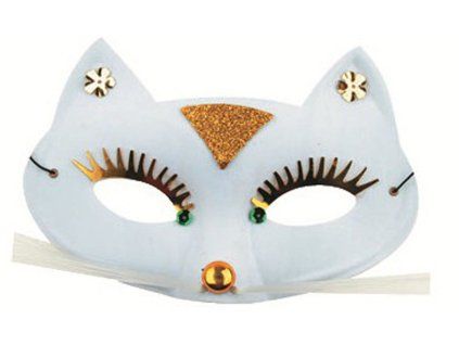 Škraboška plesová Bílá kočka