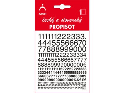 Propisot čísla 3, 5, 7, 10 mm, černý