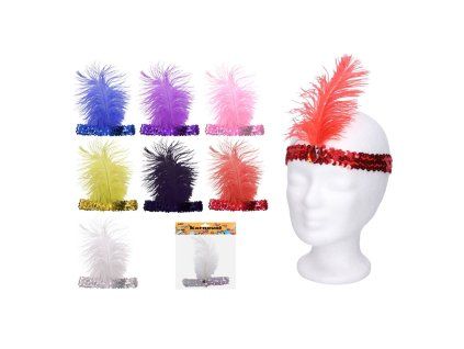 Karnevalový set Čelenka pštrosí peří
