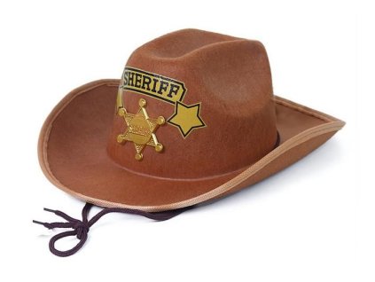 Klobouk šerif, dětský, hnědý