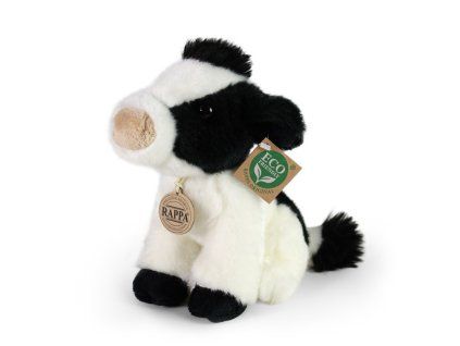Plyšová kráva černobílá, 18 cm