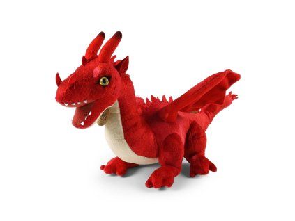Plyšový červený drak, 40 cm