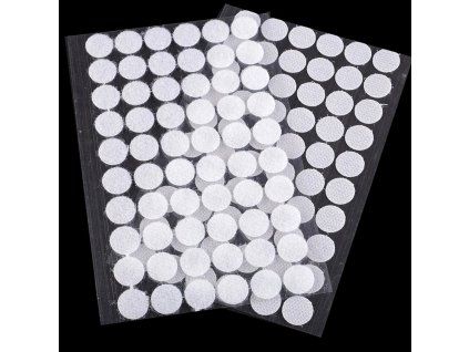 Suchý zip samolepící kolečka, bílá, 15 mm, 30 ks