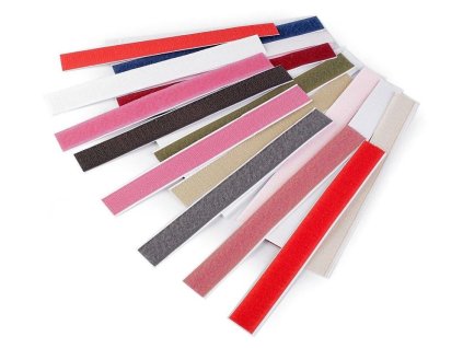 Suchý zip samolepící proužek, 2 x 20 cm, mix barev, 1 ks