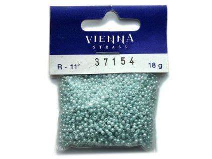 Korálky - rokajly, 2,2 mm, světle mintové, 18 g