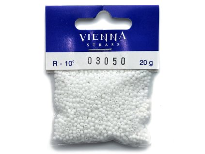 Korálky - rokajly, 2,2 mm, bílé 18 g