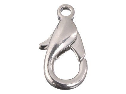 Karabina 14 mm, stříbrná, 2 ks